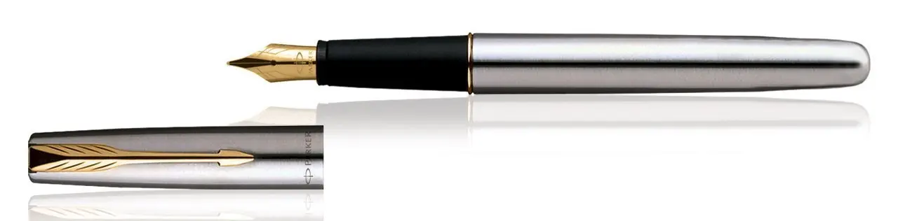 Перьевая ручка Parker frontier перьевая из нержавеющей стали с золотым тонким наконечником