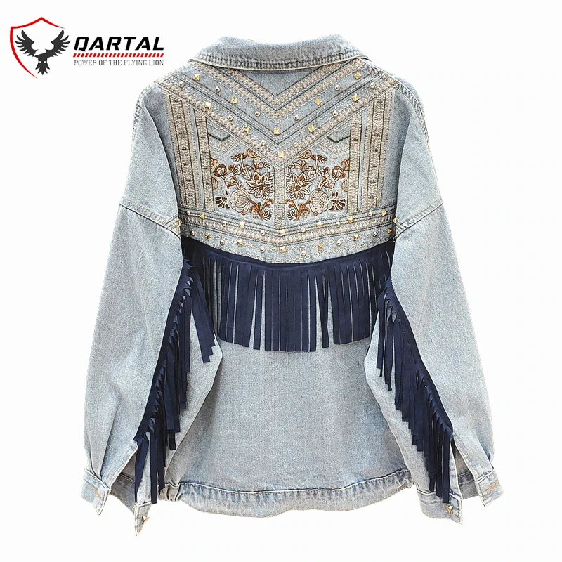 Korean Floral Embroidered Ladies Denim Jacket Premium Quality Best Wholesale Jeans Jacket For Women Customized Logo And Design