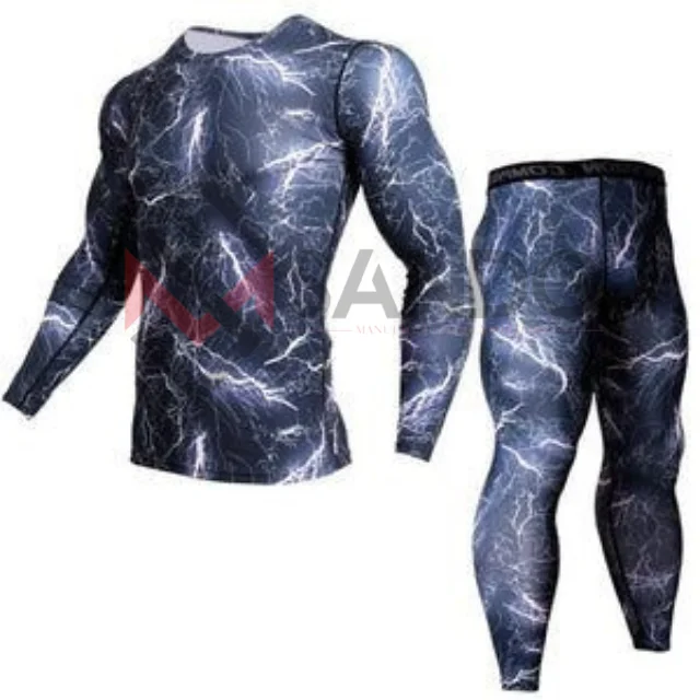 Wholesale High Quality Mens Gym mma rash guard with Custom Logo Design Elastic Waist pants rash guard for men