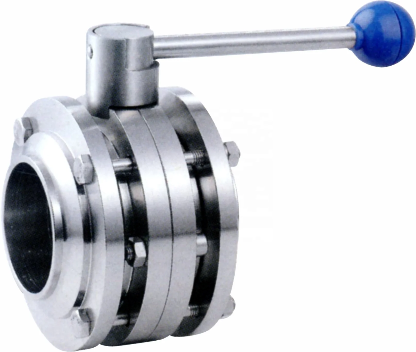 COVNA Stainless Steel 304 Tri Clamp Clover Sanitary Butterfly Valve with Pull Handle