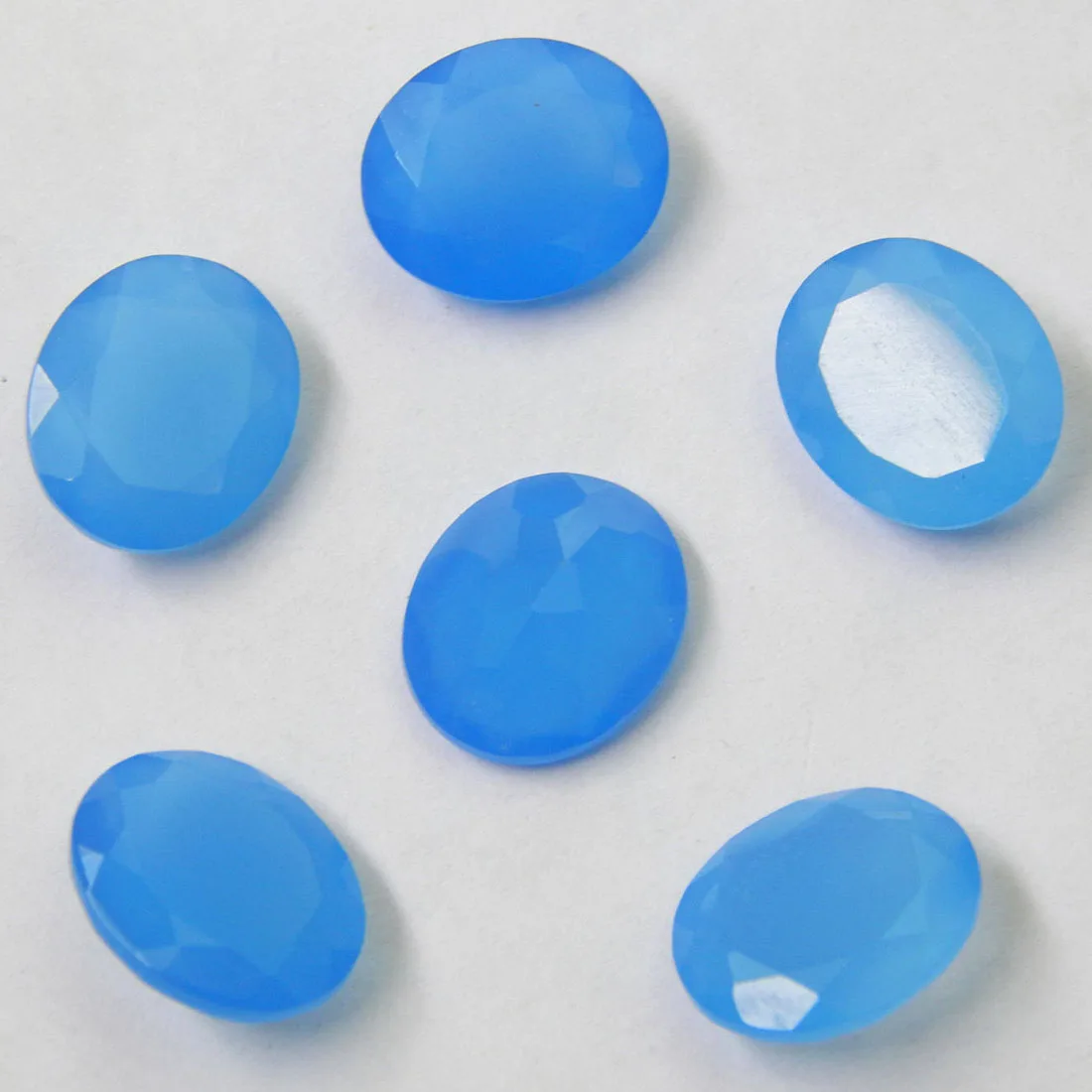 Натуральный Синий Халцедон 12x16 мм овальные граненые серьги ожерелье из драгоценных камней Калиброванные кольца ювелирные изделия на день рождения бусины на удачу