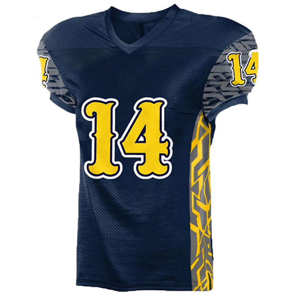 New style jerseys customized Hot Sell Football Jerseys Customized American Football jersey set Mesh/ Spandex