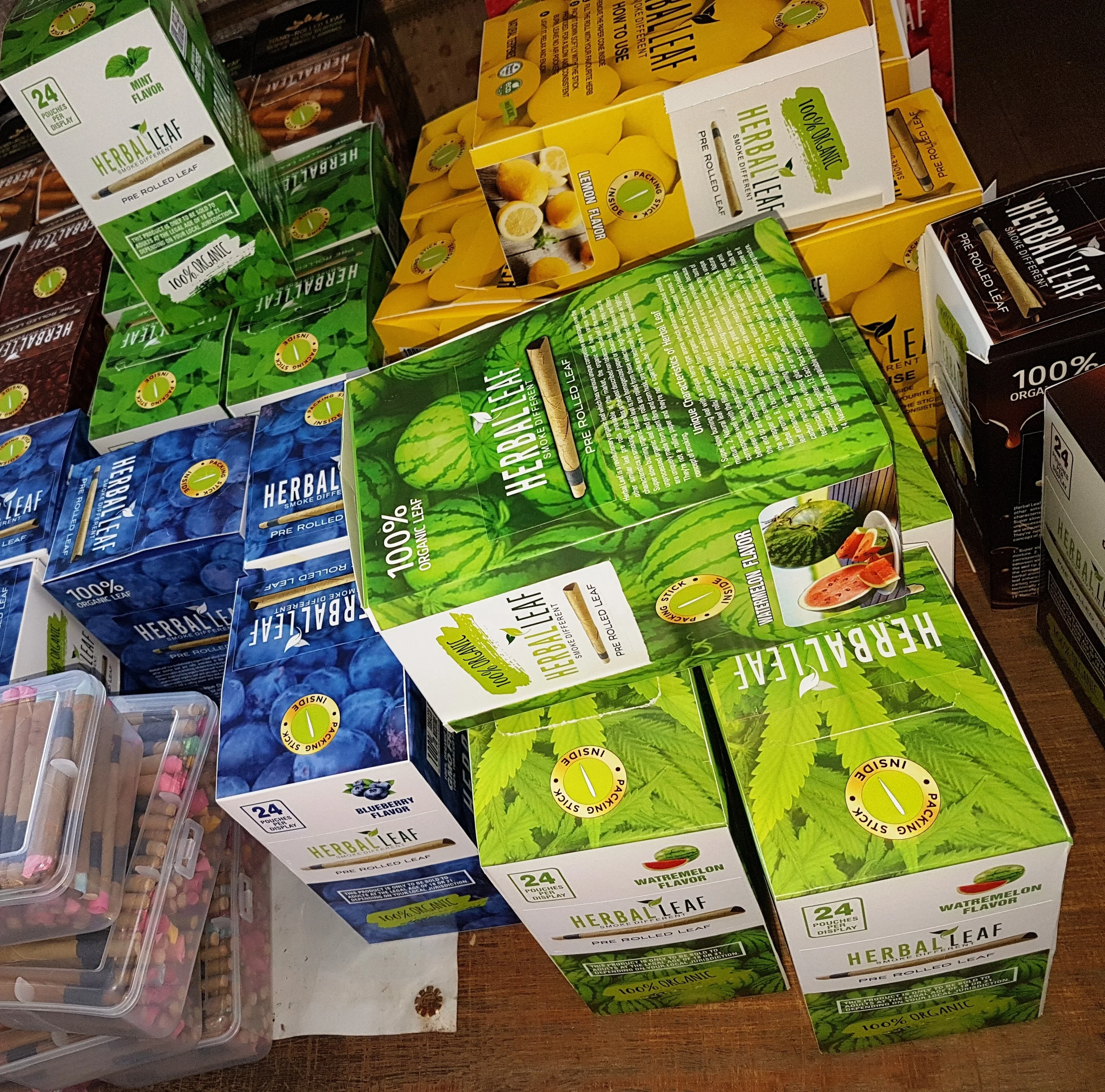 Terpene Leaf Pre rolled cones Perfect Rolled flavored Leaf blunts and Cones Bluenerry Mint cream lemon