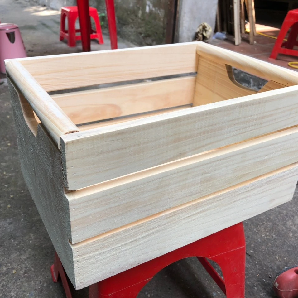 Деревенский деревянный ящик из Вьетнама твердый складной пластиковый для хранения транспортировки и домашнего использования