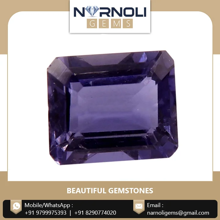 Lolite Octagon Faceted Lolite Loose Stones Emerald Cut Semiprecious Gemstones Beautiful Elegant Look Dazzy Purple Jewelry Making