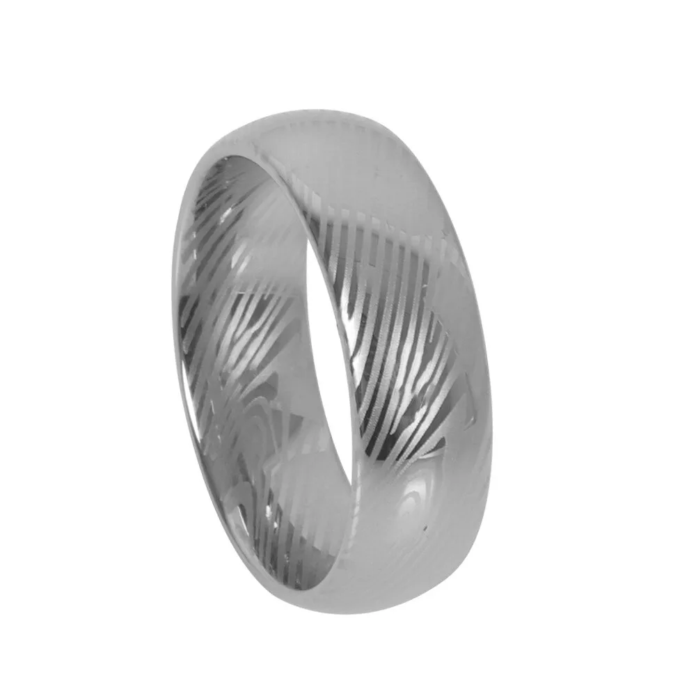 damascus steel ring custom handmade 8mm wide in twisted pattern for him and her best ring for gift at wholesale