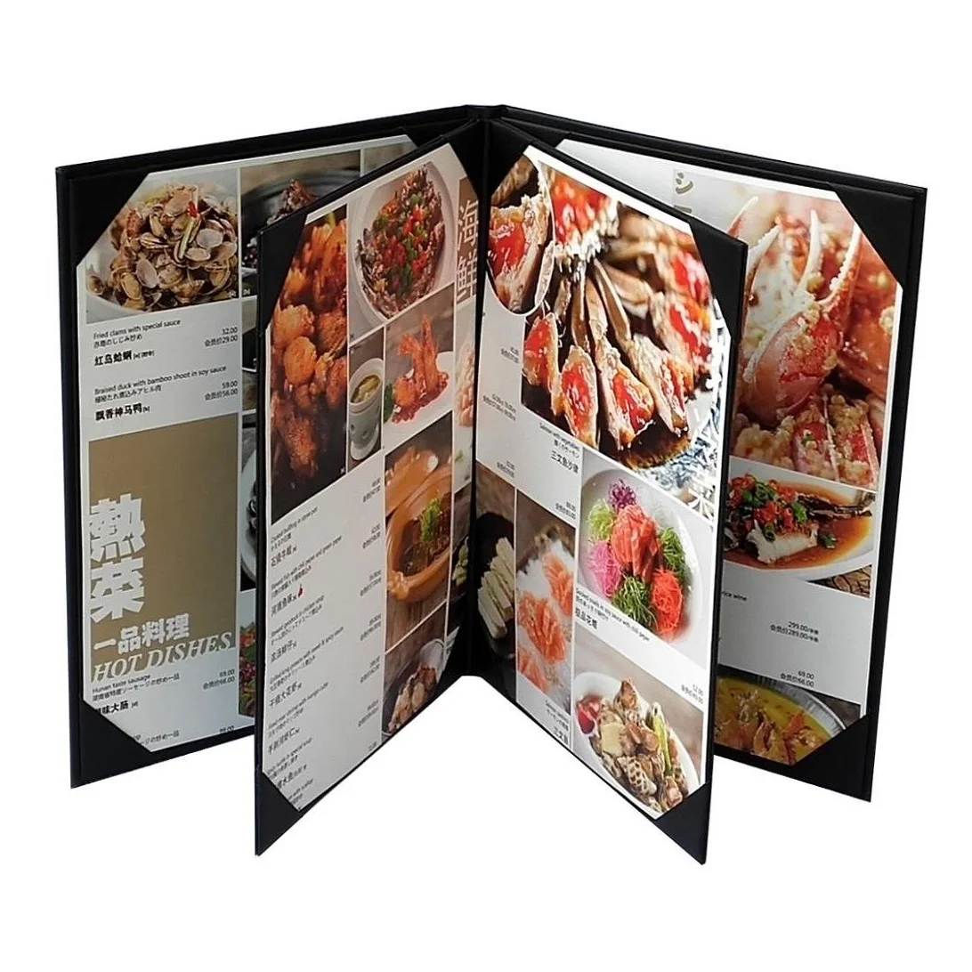 Customized Food & Beverage Menu Cover Cocktail Folder High Quality Leather Restaurant Check Presenter Bill Holder