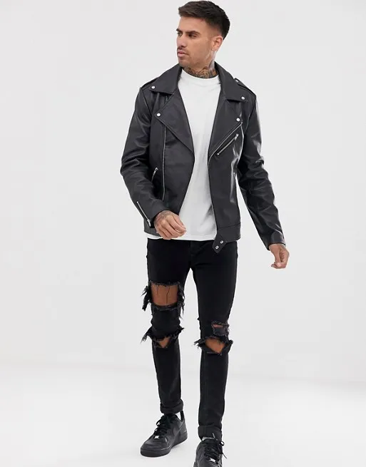 
China Apparel Best Quality Motorcycle Mens Leather Jacket Warm Keeping Winter Jacket 