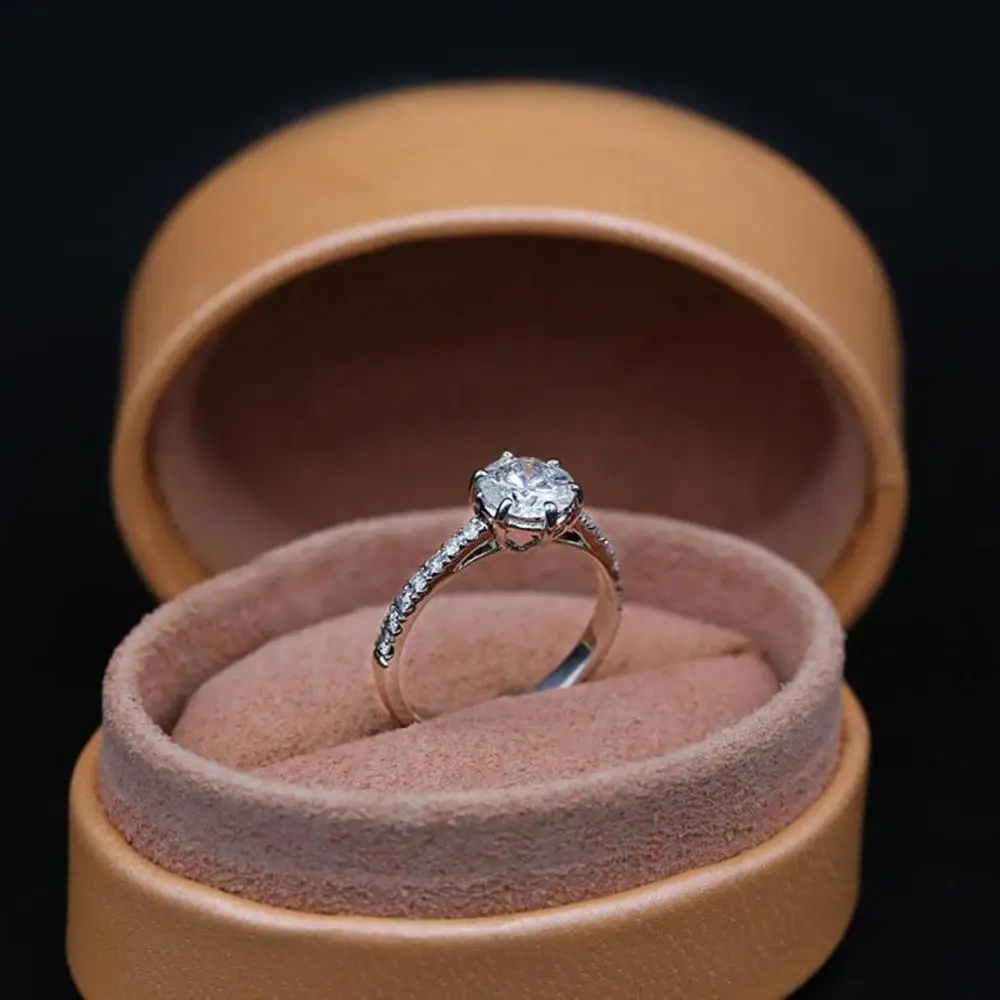 Moissanite Solitaire Wedding Ring Gold,moissanite Ring Engagement Bands or Rings Certified 1.20 Ct Round Shape Genuine White