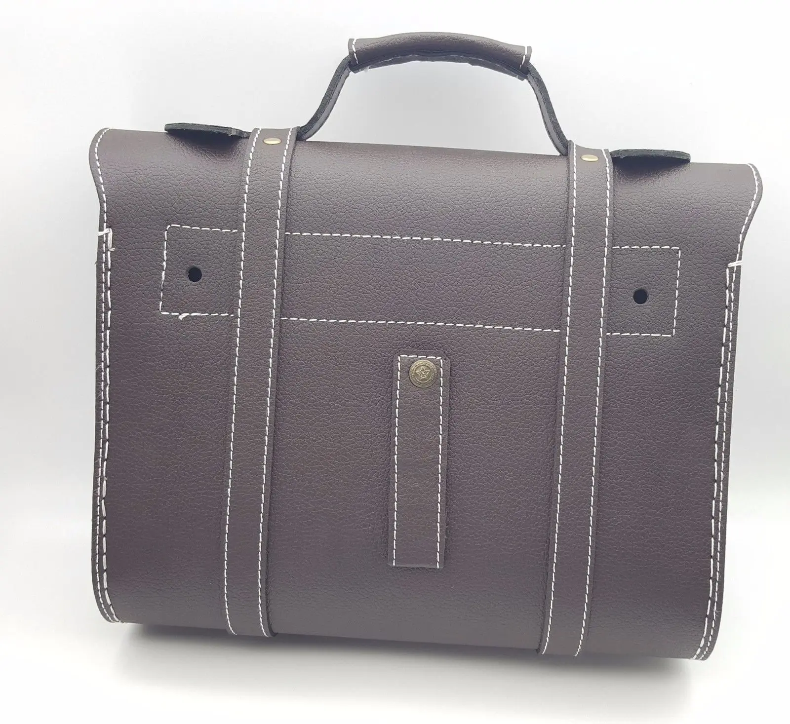 Motorcycle Customize BLACK and BROWN Leather Saddle Bags For Bullet Enfield bags accessories