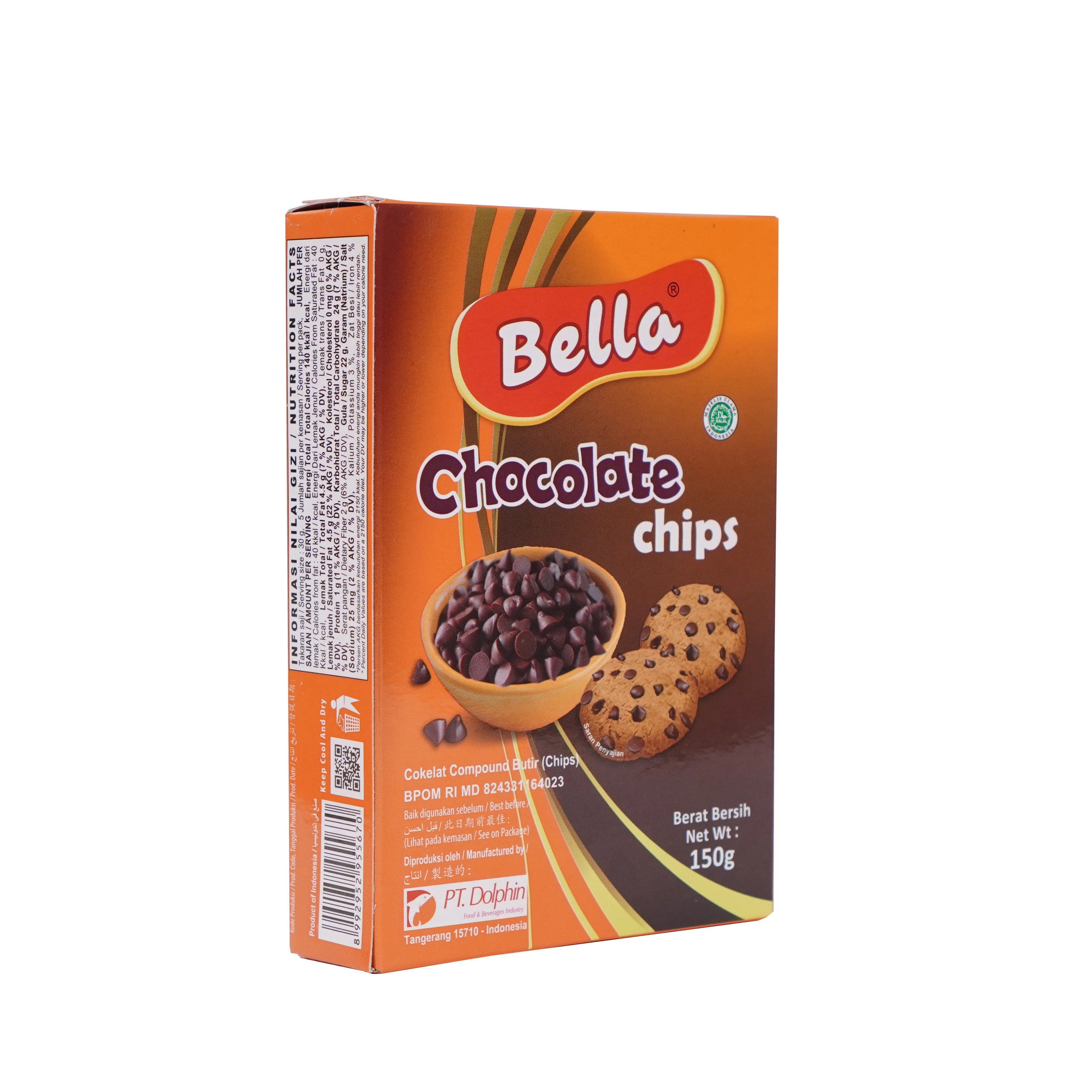 Good Quality Chocolate Chips for Baking Box Packing 150 g