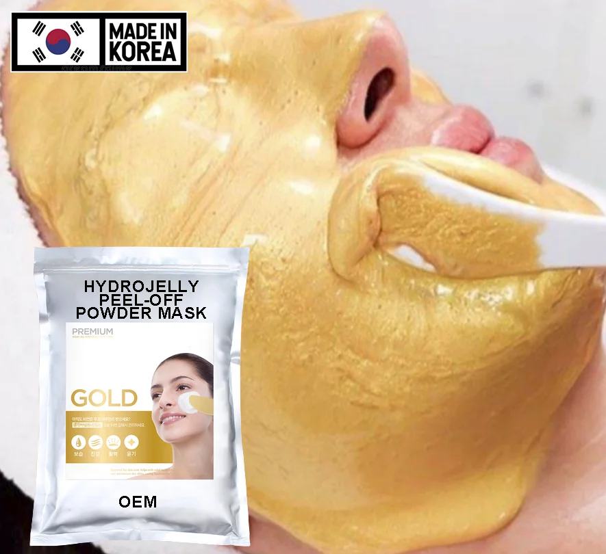 Product of Korea Vegan Gold Hydrojelly Powder Mask Korean alginate Facial Powder peel off mask Crystal Hydro Jelly modeling Mask