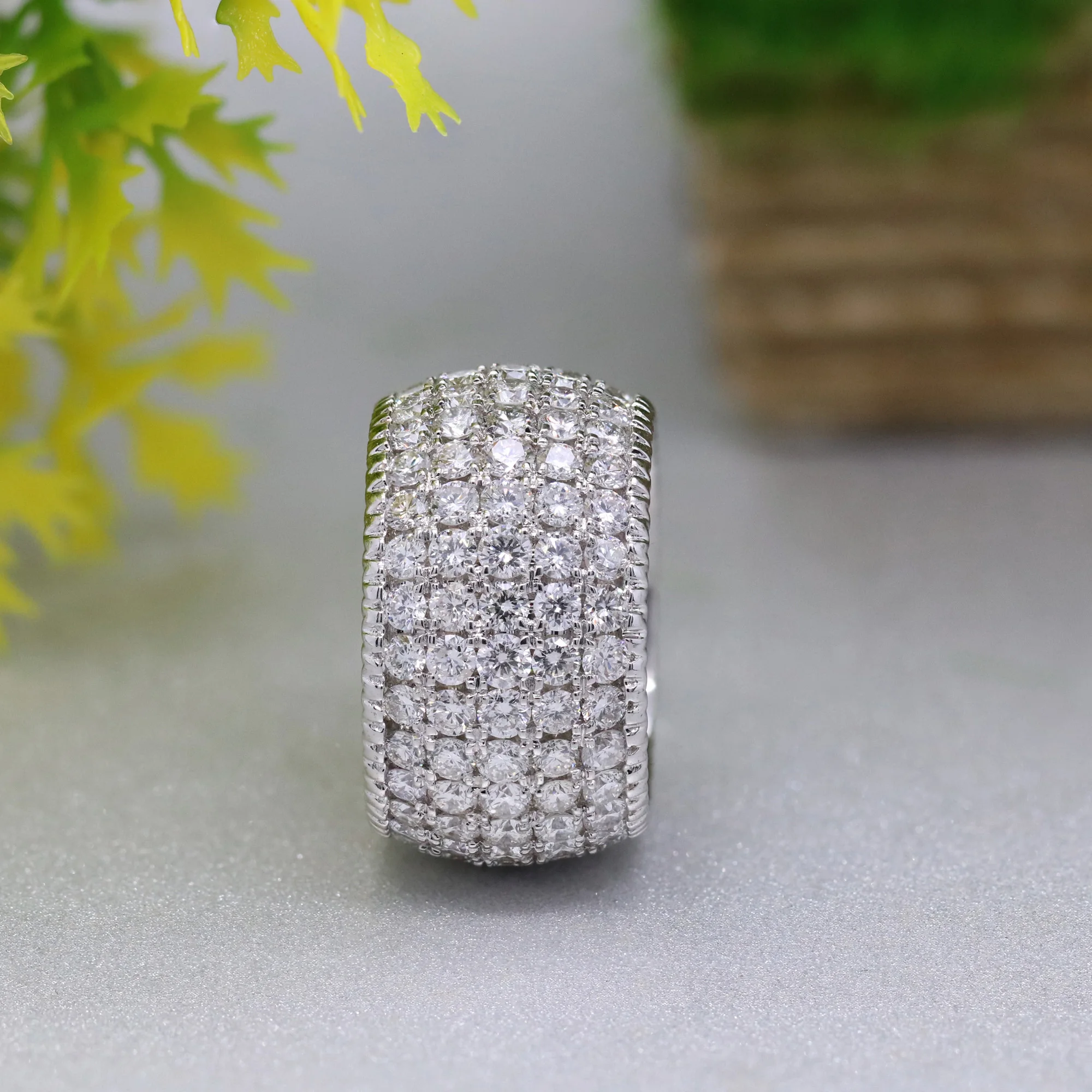  17 gms золотое покрытие 14k естественный золото синтетический бриллиант обручальное кольцо для мужчин