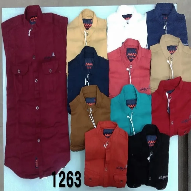 Best Quality New Pattern Pure Cotton Plain Boys Shirts