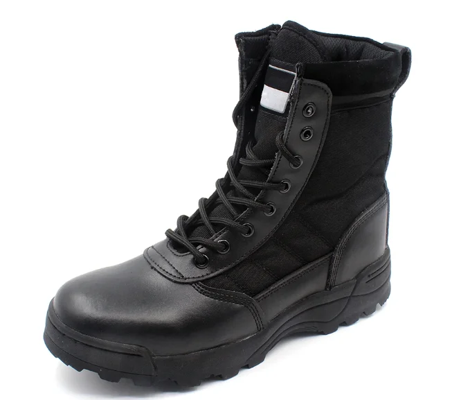 Chinese Black genuine leather men Combat army black boots