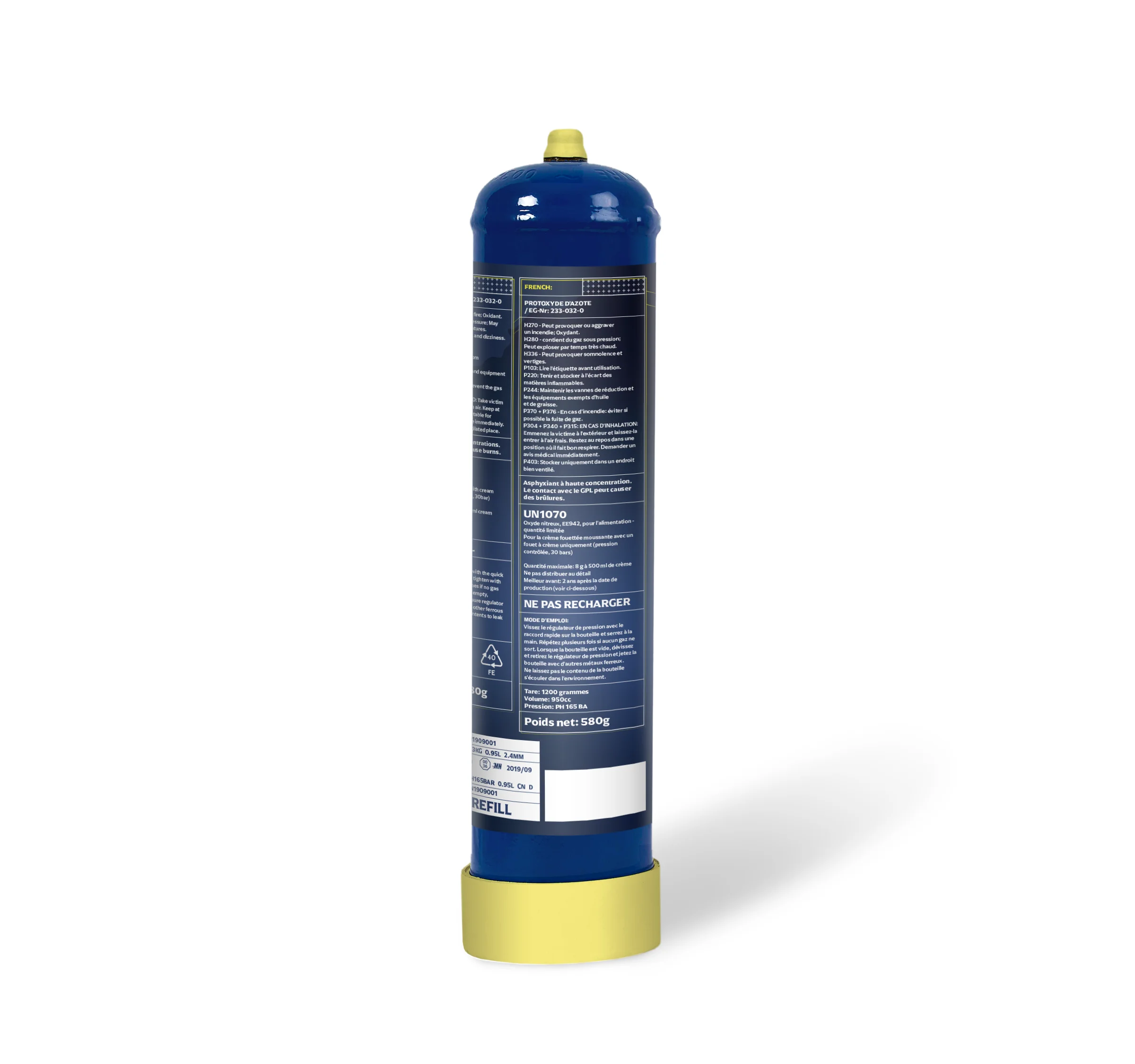 Производитель из нержавеющей стали 580 г N2O Gas Cream Deluxe зарядные устройства