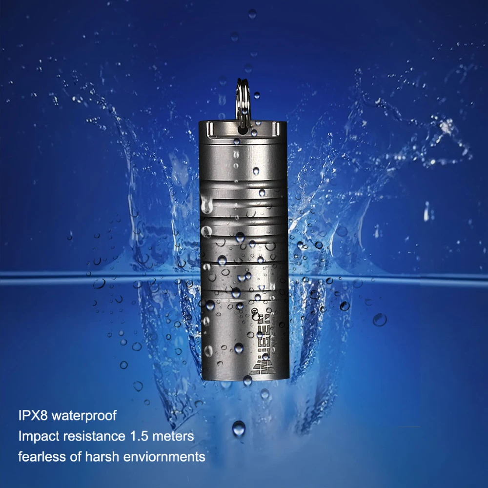  WUEBN G337 ожерелье Светодиодная лампа титановый Металл 130LM фонарик светодиодная мини