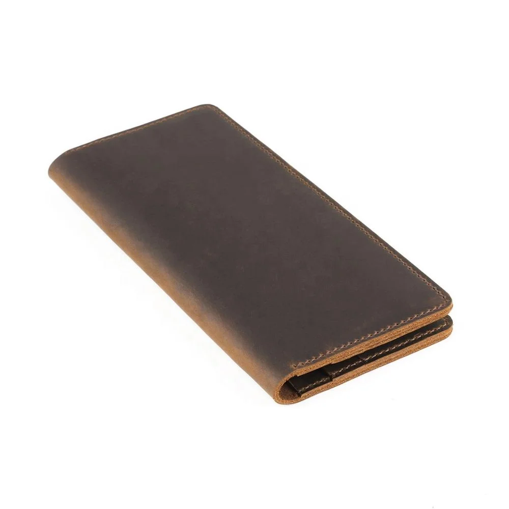 Leather Long Wallets Genuine Leather Bi fold Men Wallet Vintage Purse  WML-0004