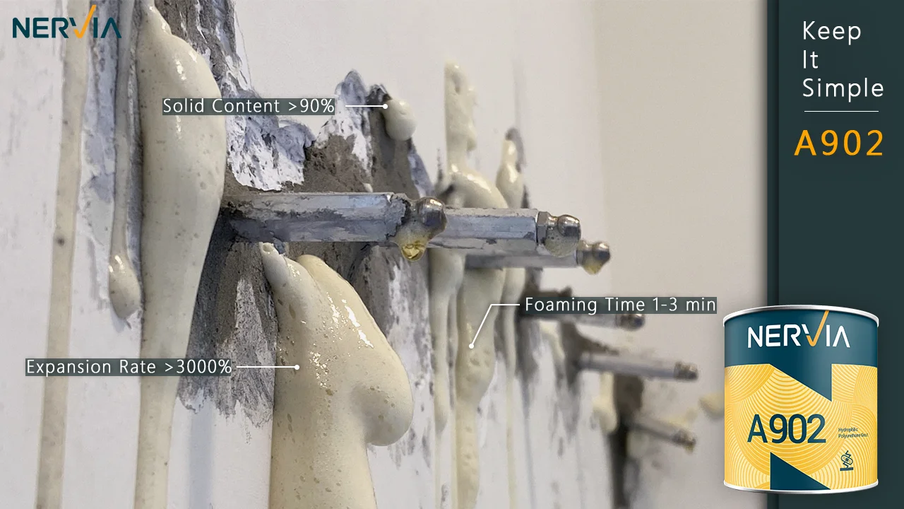  Гидрофобная полиуретановая решетка Nervia инъекция полиуретана для впрыска бетона под высоким давлением