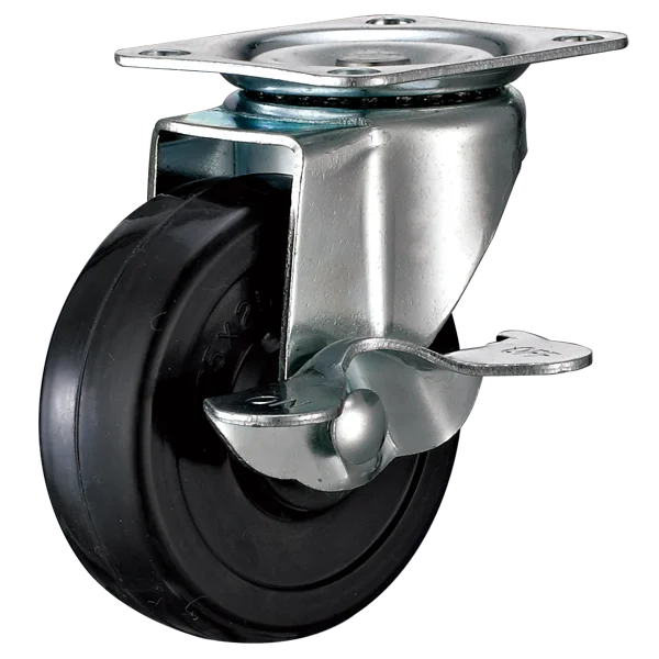 Light Duty Top Plate Swivel Gray PU Industrial Caster Wheel