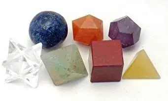 Gemstone Geometry Set Chakra Sacred Geometry Set With Wooden Box