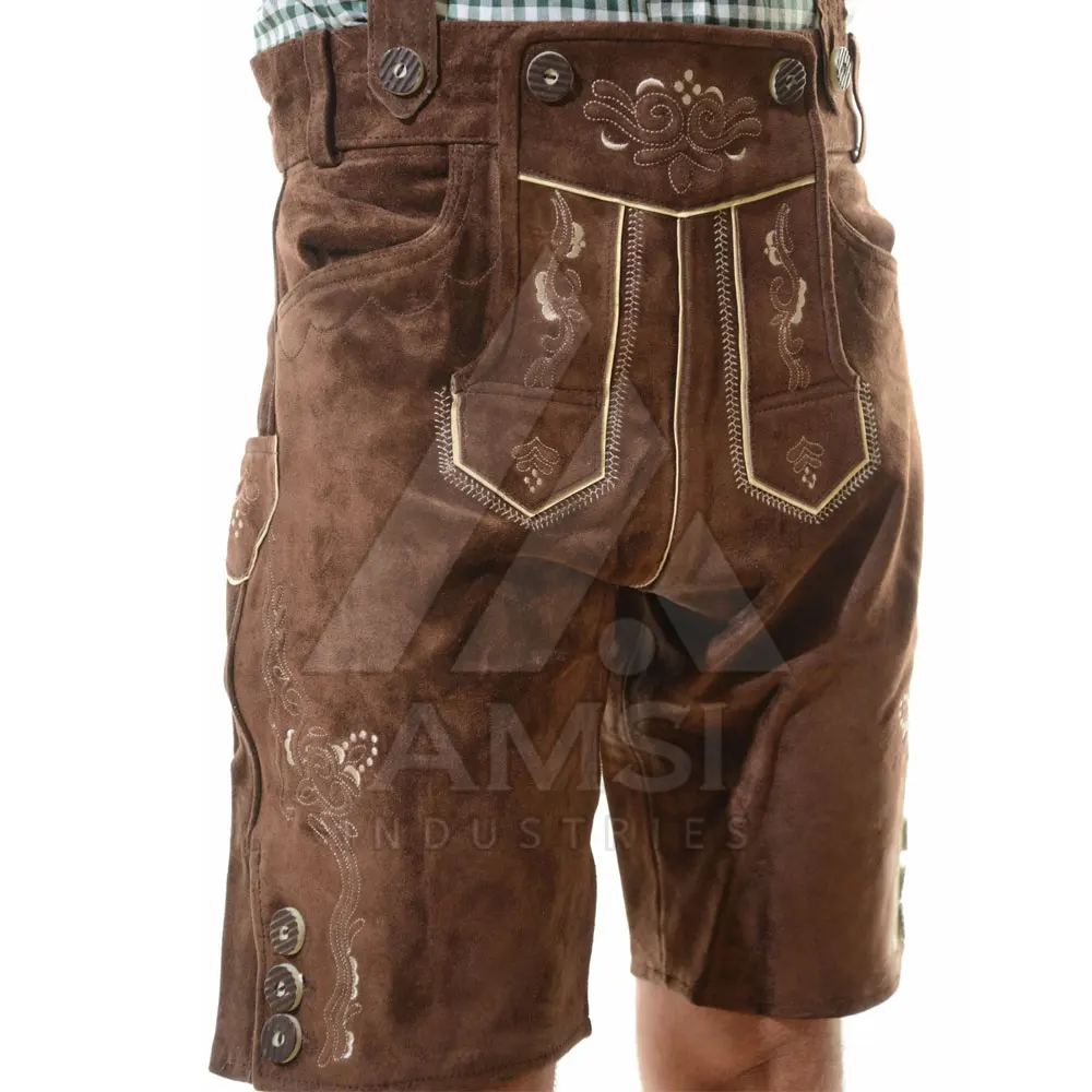 2022 New Arrival Men Lederhosen Shorts Solid Color Lederhosen Shorts
