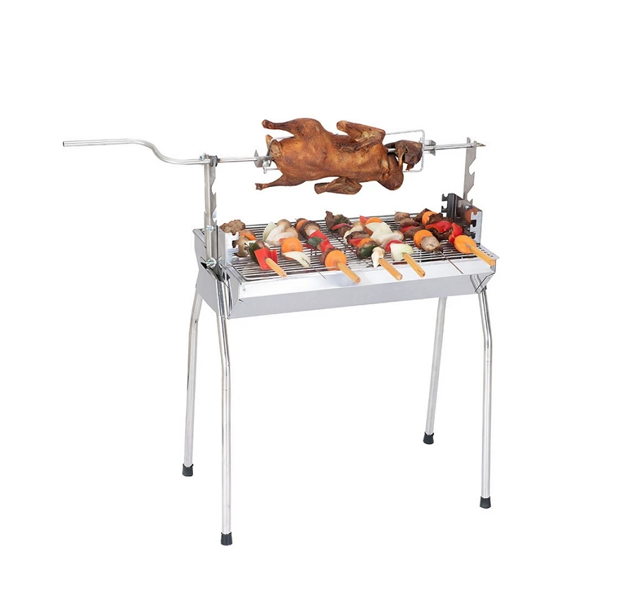 Горячая Распродажа, качественный вращающийся гриль для барбекю на древесном угле из нержавеющей стали, сделано в Вьетнаме, вращающийся гриль для барбекю на древесном угле