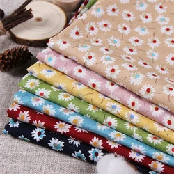 Свежая небольшая хлопковая ткань с цветочным рисунком, хлопковая и льняная ткань на бретельках для платья, рубашки, модная ткань