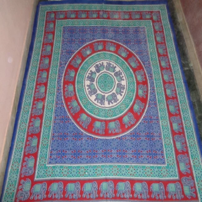 New Round Elephant Mandala Printed Cotton Bed Sheets/Wall Hangings Tapestry Wholesale From India