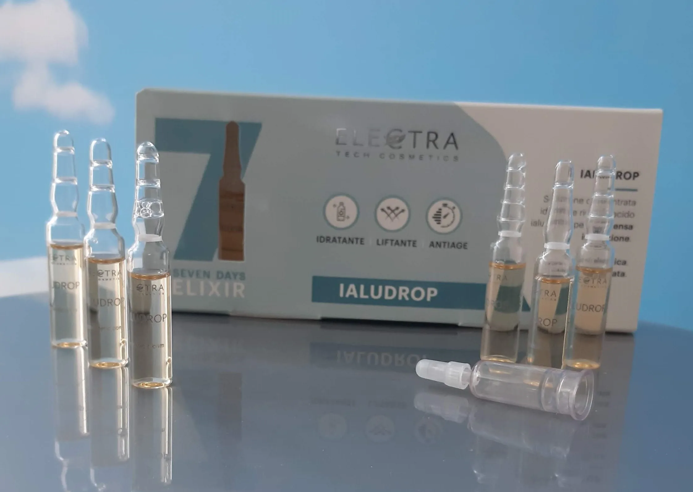 Electra Ialudrop Face Serum 7 Days Hydrating Lifting Antiaging homeuse Treatment 2ml vials
