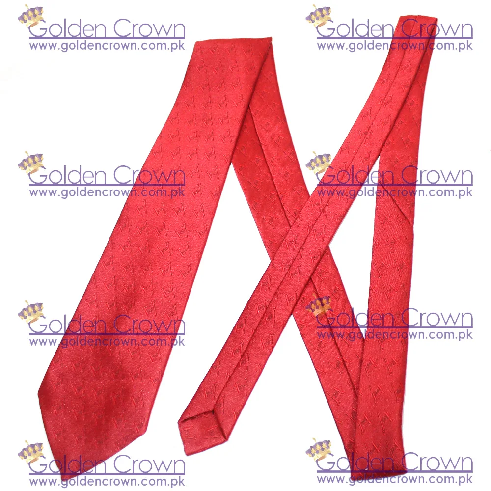 Wholesale New Design Masonic Red Silk Tie with Sq & G | High Quality Woven Ties