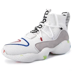 2023 Factory Wholesale Big size 35-47 Fashion Trendy Men Walking Shoes High Top Lace-up Socks Casual  Shoes Men Sneakers