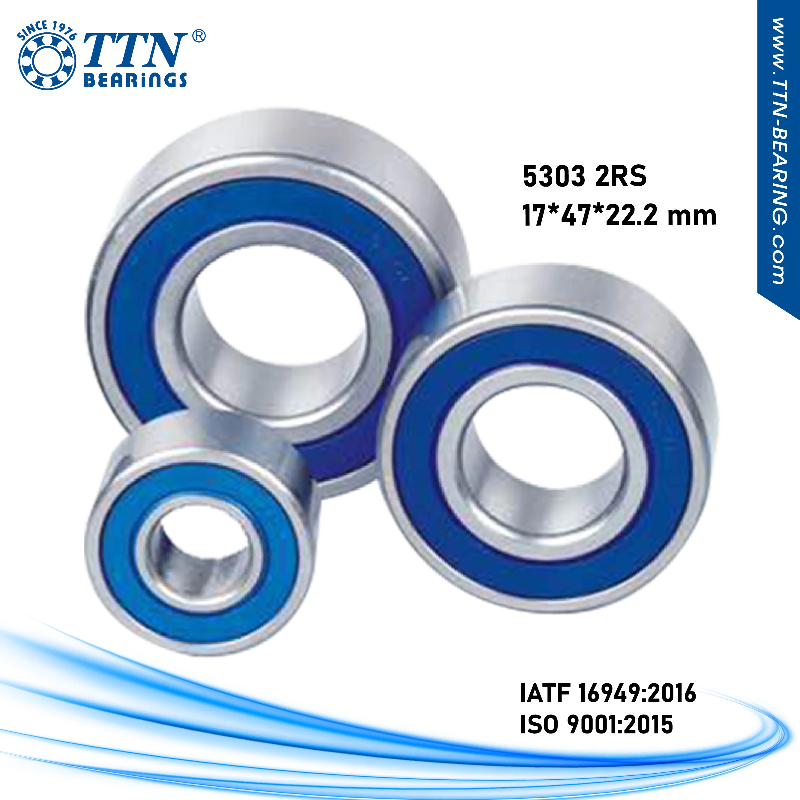 5303 2RS Double Row Angular Contact Ball Bearing