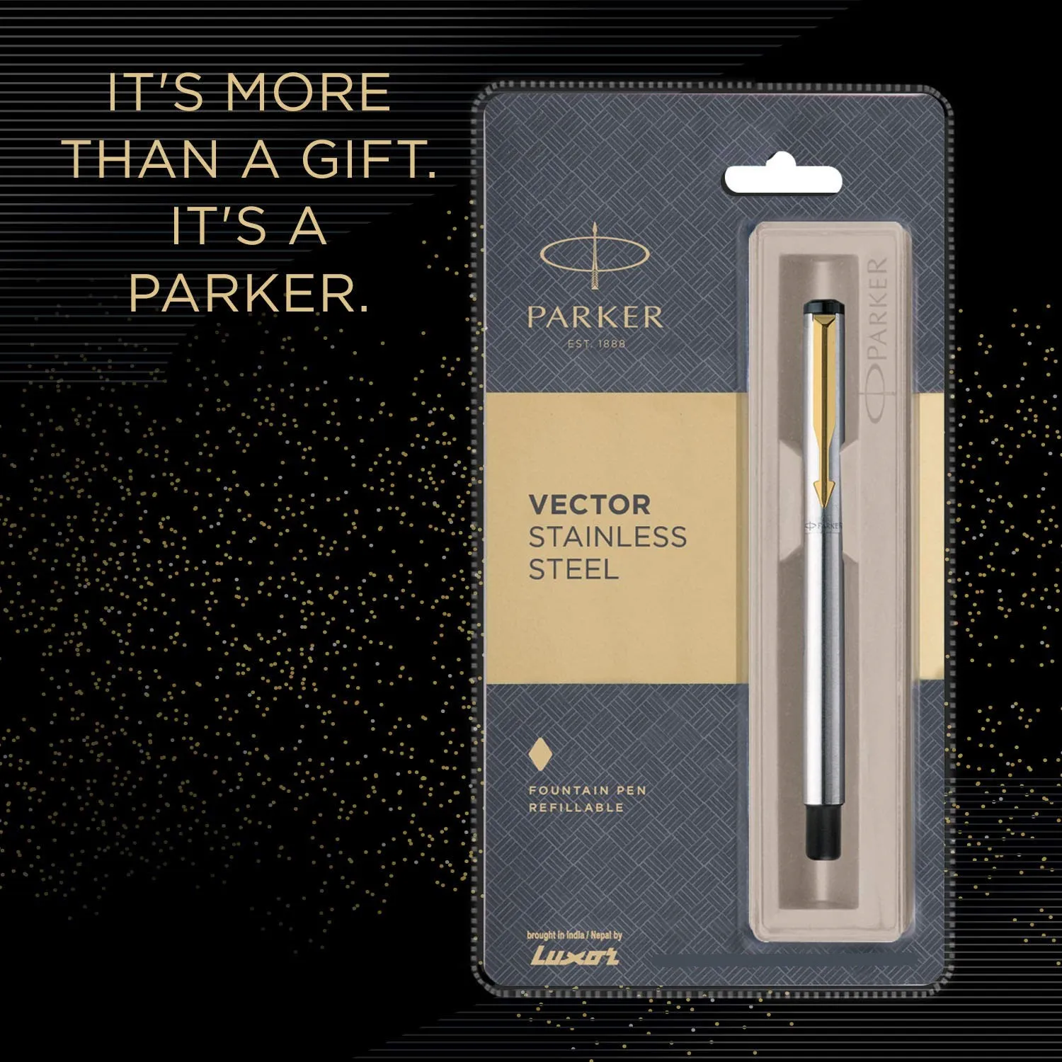 Fountain Pens stainless steel finish parker vector gold trim premium parker fountain pens custom logo promotional pens