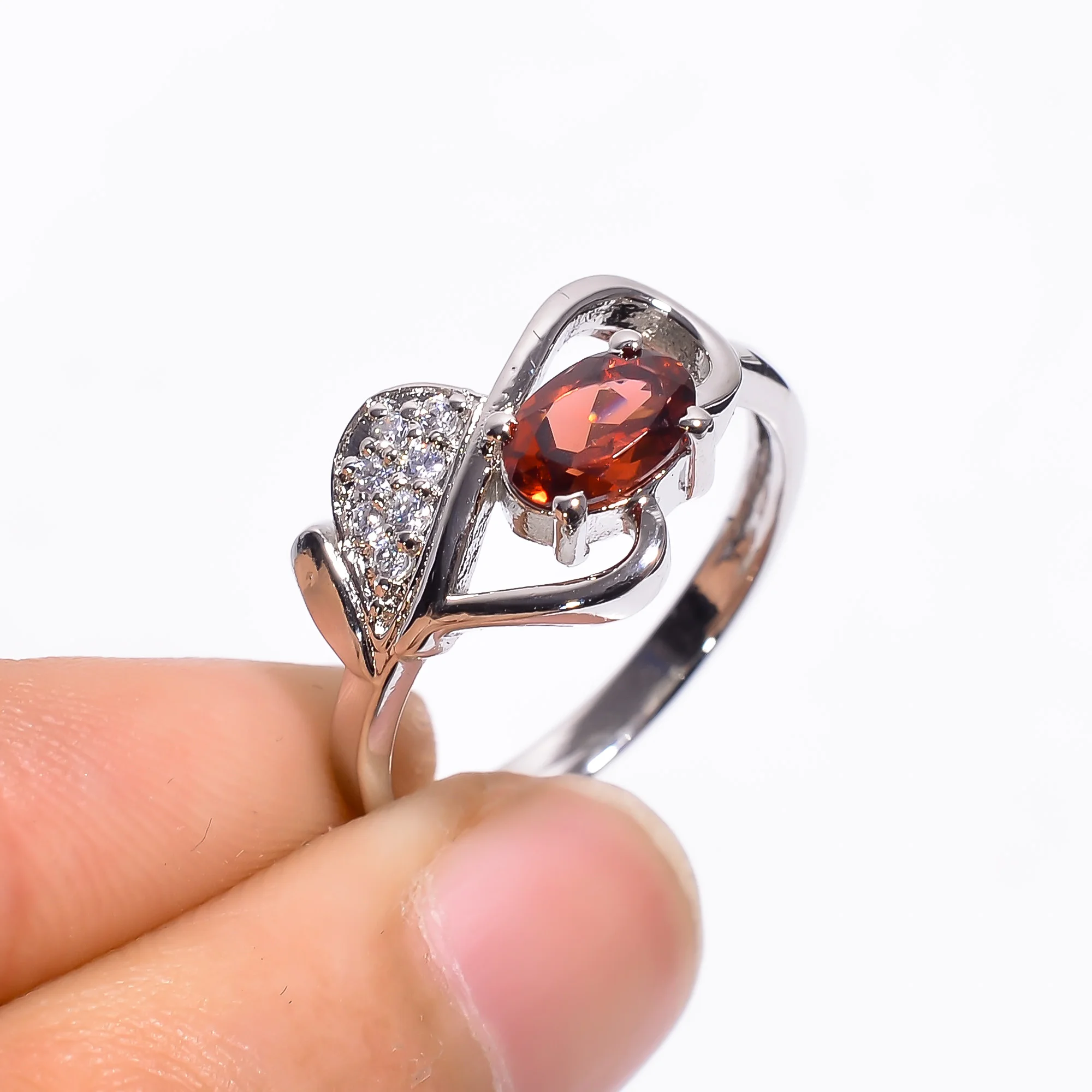 925 Sterling Silver Multiple Amethyst Moonstone Citrine Rings Marriage Jewelry For Women Size  Fashion Rings