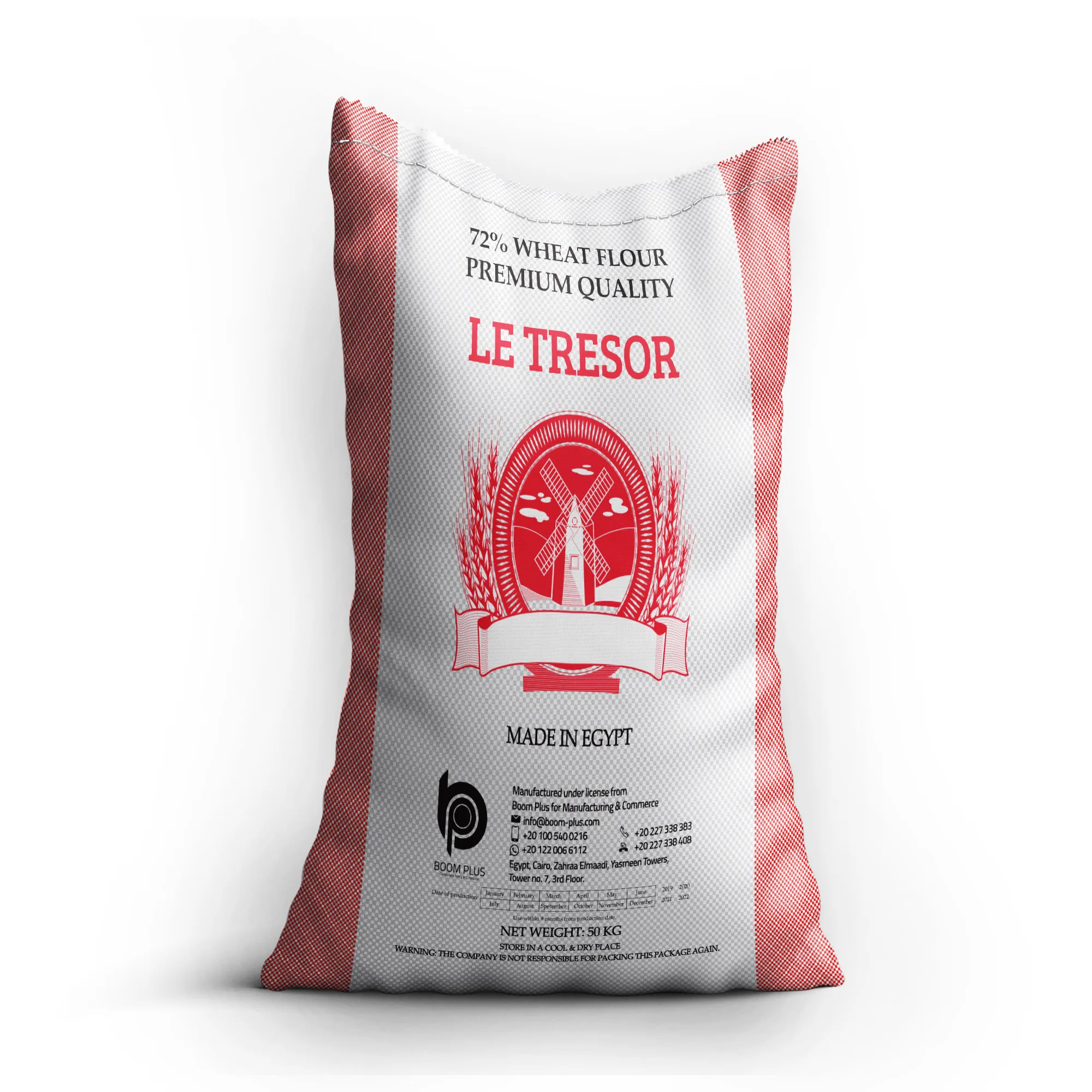 Cake Wheat Flour 50 kg t55 Le Tresor Brand Flour Egyptian Product Atta Chakki