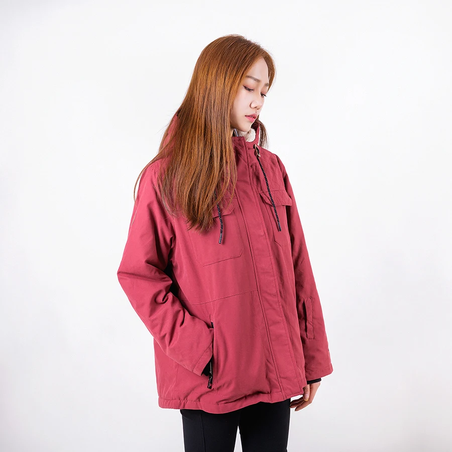 Лидер продаж 2021 модная зимняя женская ветровка Sangria на молнии из хлопка и полиэстера куртка с капюшоном