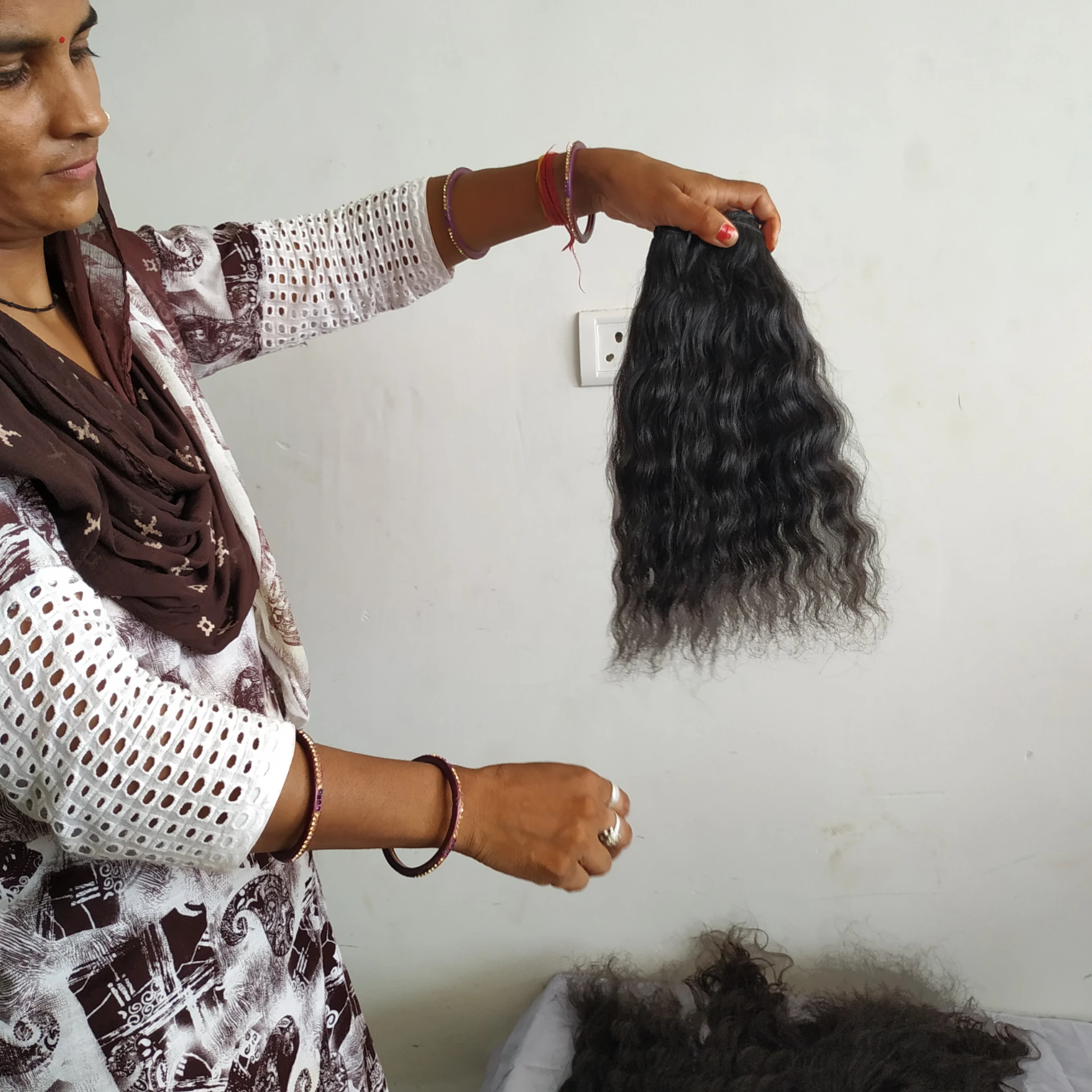 Raw India Wholesale wavy  Cuticle Aligned human Hair