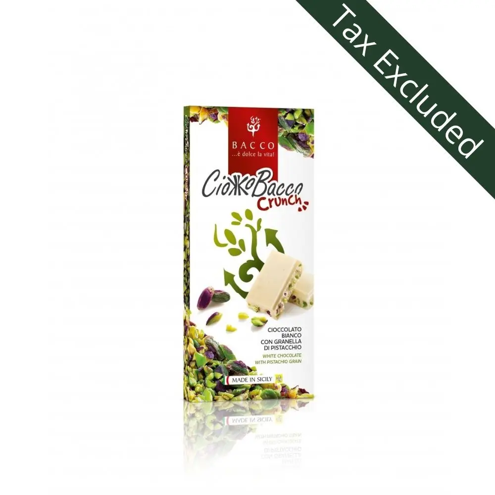 Top Seller- Crunch Pistachio White Chocolate in 100gr Bar for Sophisticated Palates