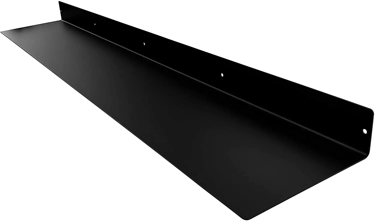 Heavy Duty Powder Coated Matte Black Metal Wall Mounted Modern Linear Floating Shelf