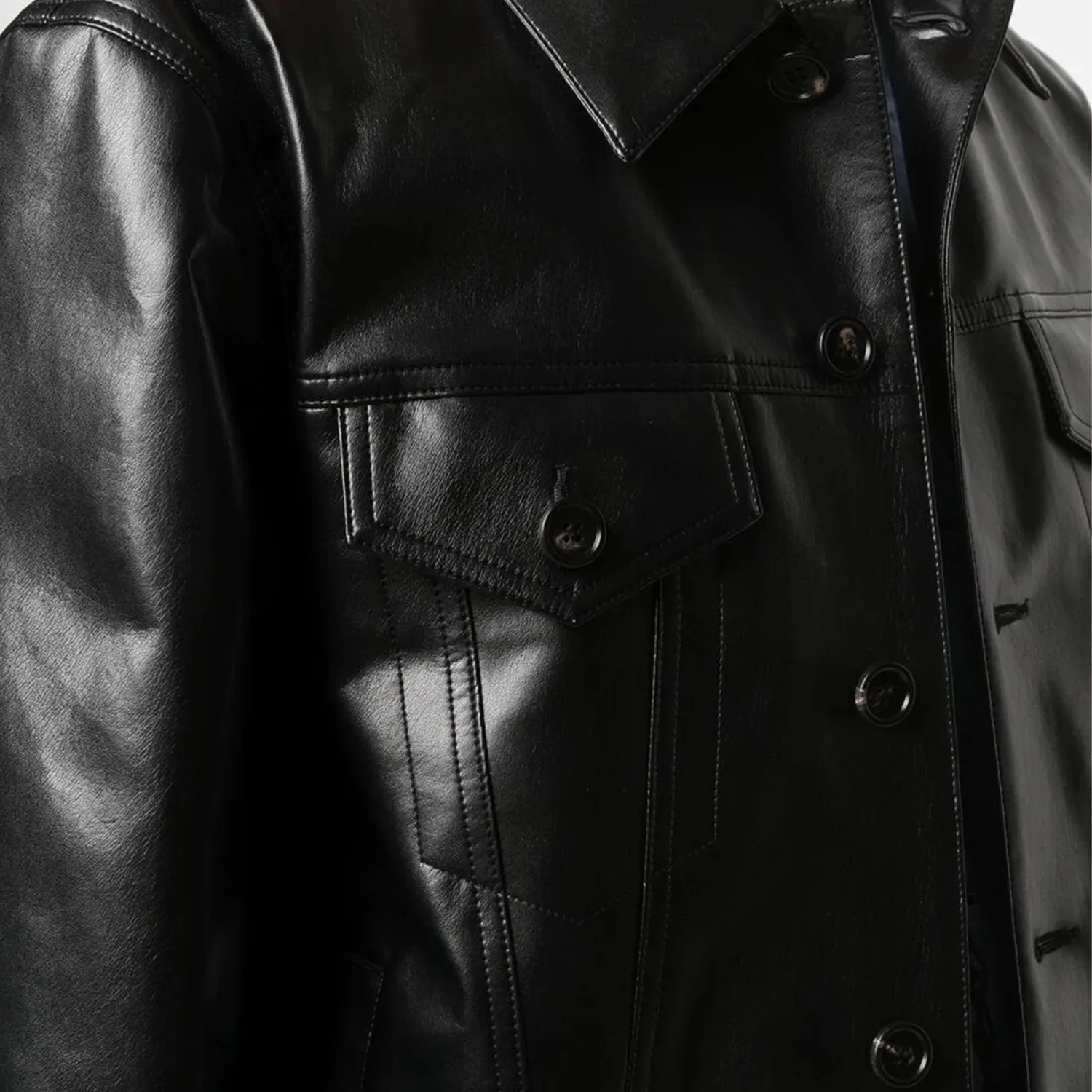 Low MOQ High Quality Jacket Leather 100% Genuine Leather jacket Custom Fashion Men Black Solid Leather Jackets