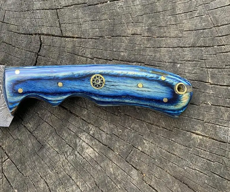 Custom Hand Forged Full Tang Damascus Steel Blade Tracker Hunting Knife Every Day Carry Fixd Blade