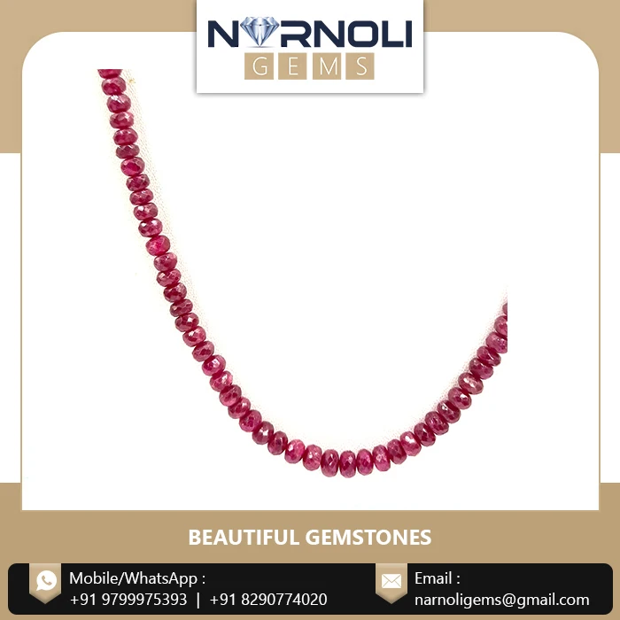 Best 3.2 To 4.6 mm Diameter Ruby Faceted Beads String For Sale