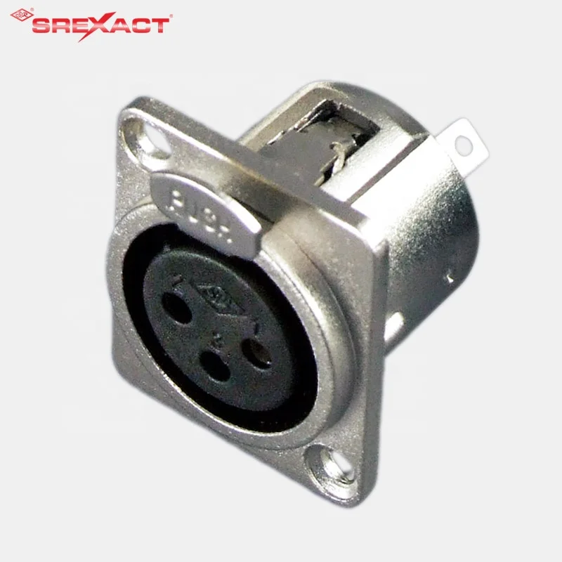professional audio 3pin female chassis connector xlr panel