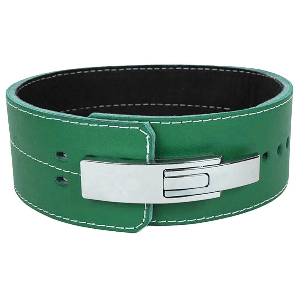 Fitness Body building weight lifting belt leather cowhide gym waist trainer belts for men lever 13mm weightlifting leather belt