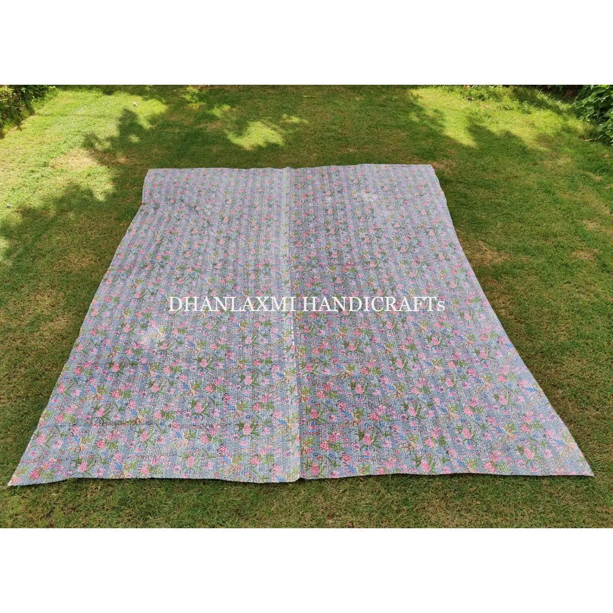 Разноцветное одеяло Kantha с цветочным принтом ручной работы индийское красивое домашнее декоративное покрывало оптовая продажа Хлопковое