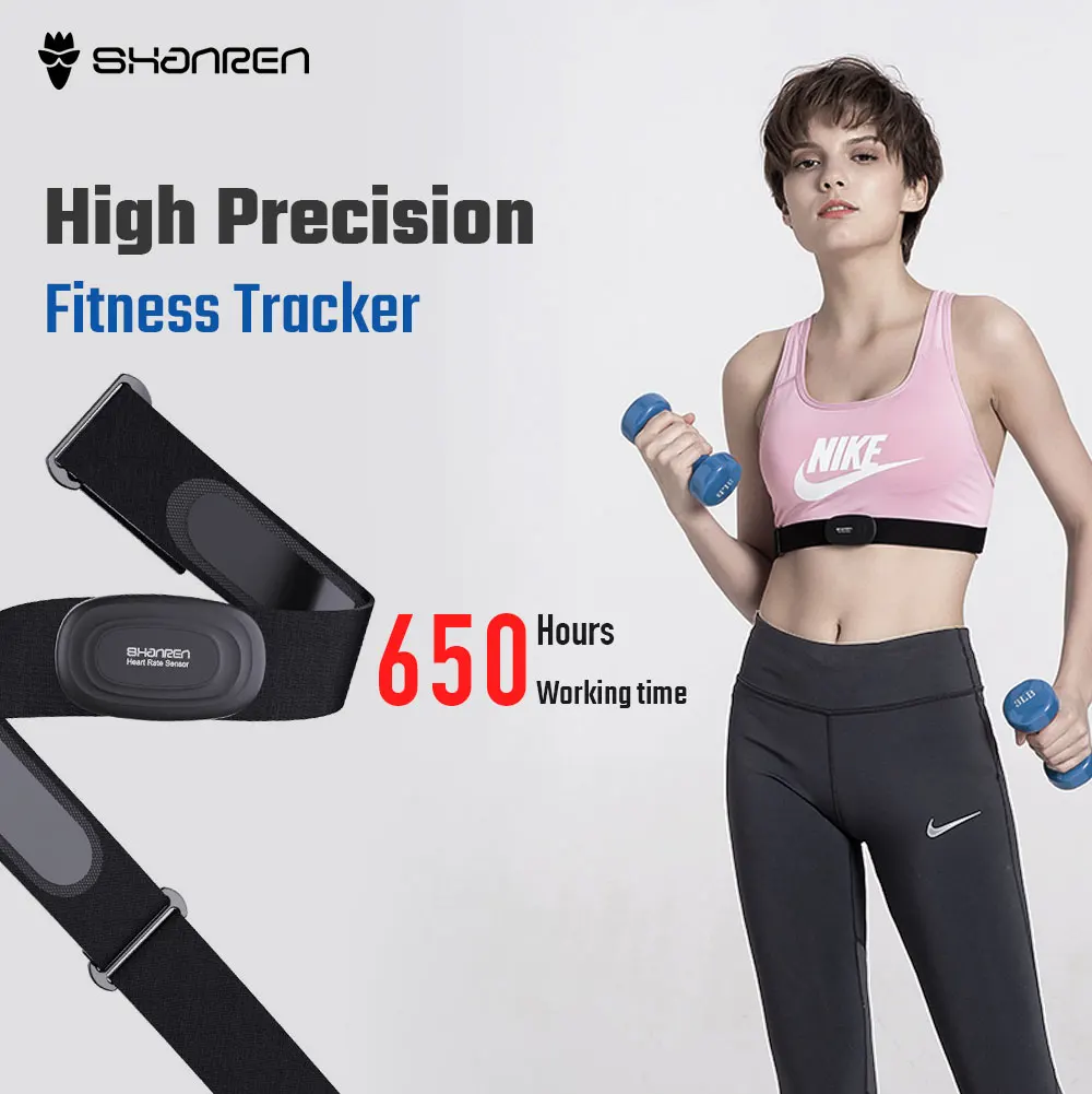 
Chest Band Smart Fitness Belt with BLE5.0&ANT+ Heart Rate Sensor Monitor 