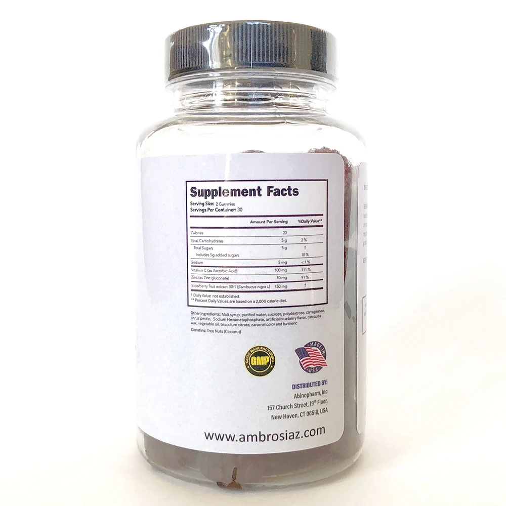 
Elberberry Plus Zinc & Vitamin C Gummies Dietary Supplement Immune Booster 