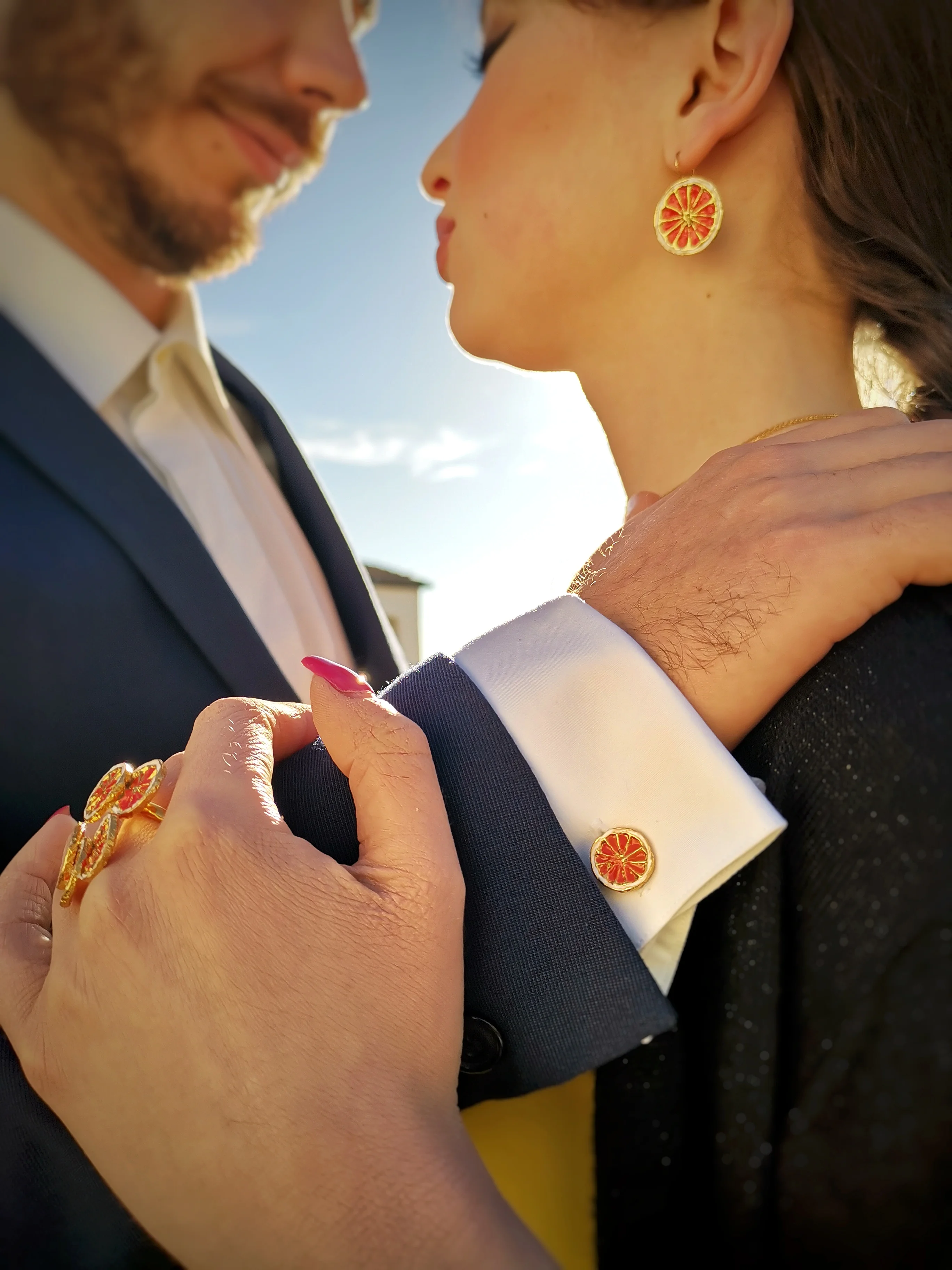 top quality Handcraft fashion Italian Necklace silver 925 Cadmio Nickel Free Jewelry half clove lemon orange