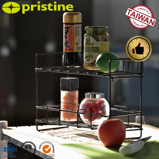 Best OEM Shelf Functional Holder Rack Spice Racks Holder Stand Storage Kitchen Metal Wholesale Taiwan Manufacturer Home 300 Pcs